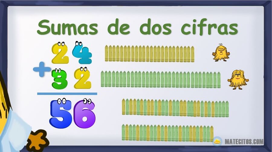 Explicación sumas sin llevadas primaria tjuntar lápices de colores