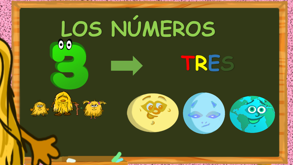 El número 3 acompañado de tres personajes