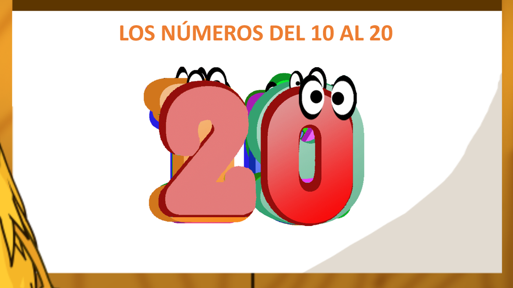 El número 20 representado con sus dos cifras