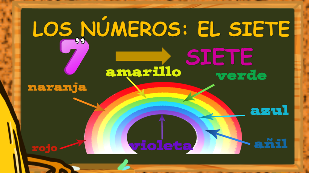 El número 7 relacionado con los siete colores del arcoíris